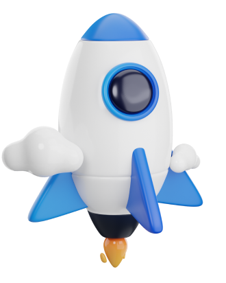 Rocket launch icon symbolizing the start of the digital marketing process